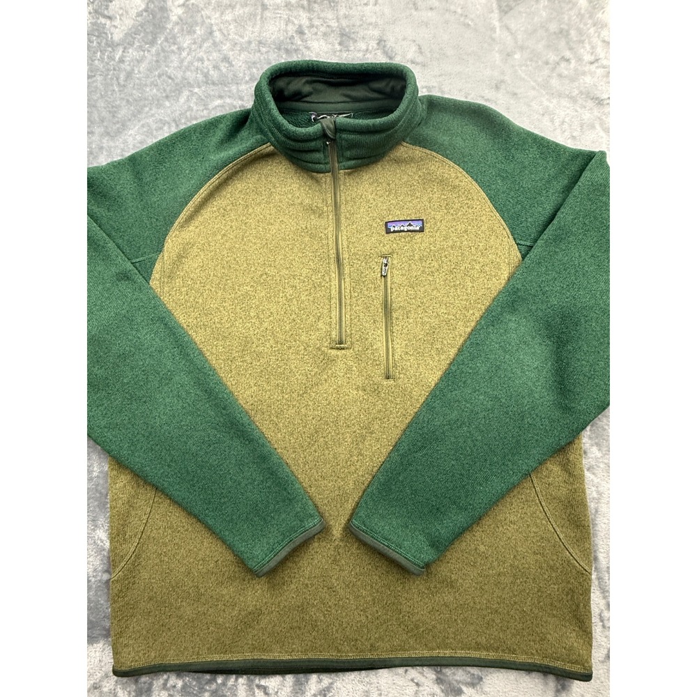 Patagonia Men Better Sweater 1/4 Zip Pullover Green Fleece Jacket XL